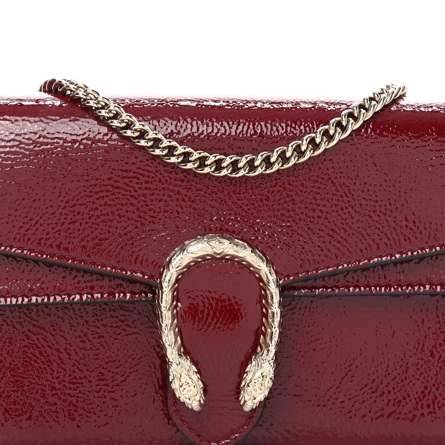 Gucci Crinkled Patent Mini Dionysus Shoulder Bag Rosso Ancora Red 7 of 10