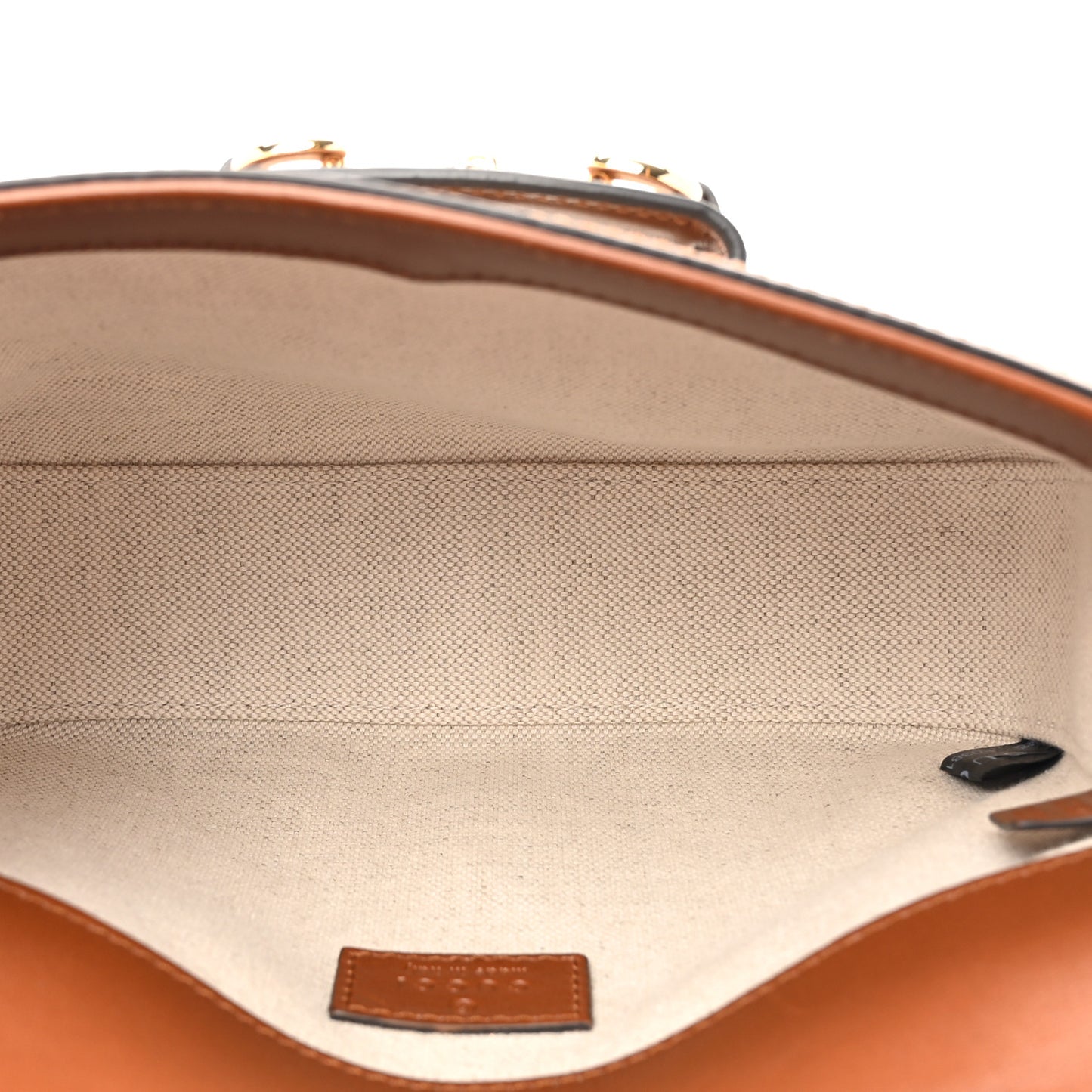New Canvas Charisma Calfskin Crystal GG Monogram Mini Horsebit 1955 Shoulder Bag Camel Ebony