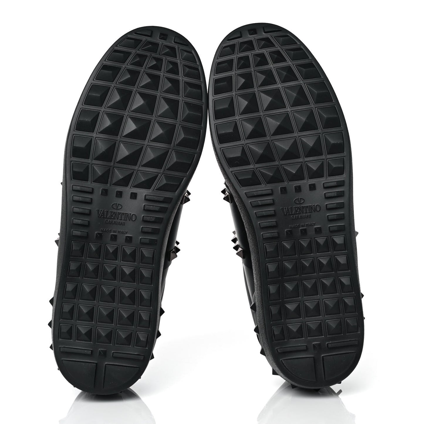Calfskin Mens Rockstud Untitled Open Sneakers 40.5 Black