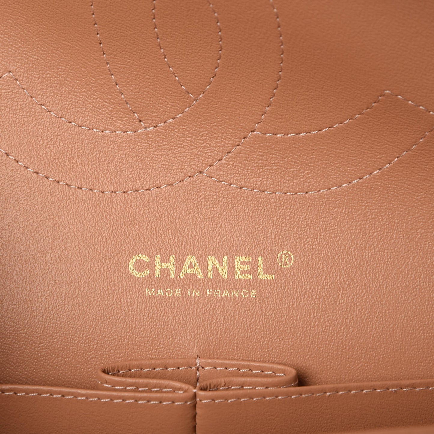 Caviar Quilted Jumbo Double Flap Beige