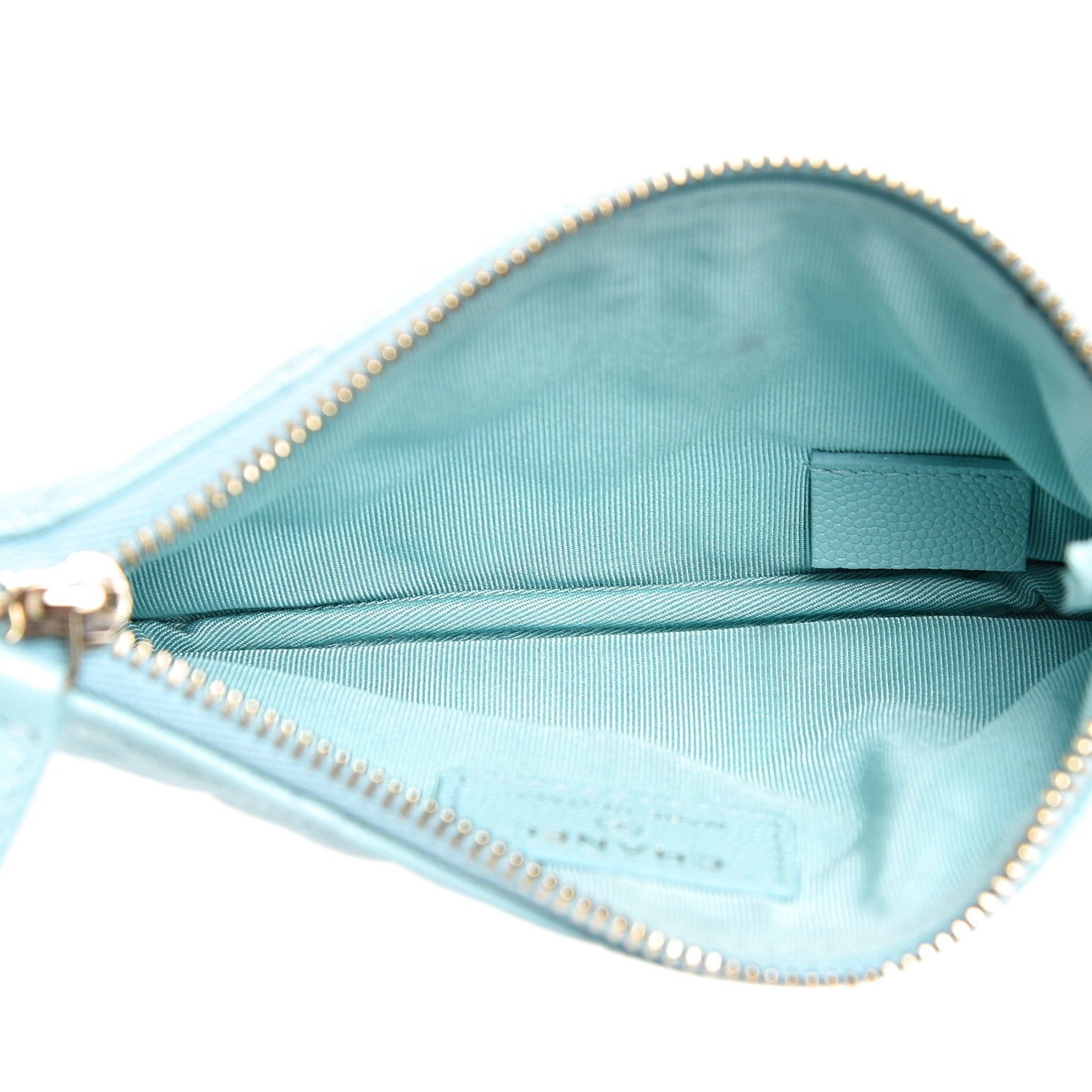 Chanel Caviar Quilted Small Cosmetic Case Light Blue 4 of 8