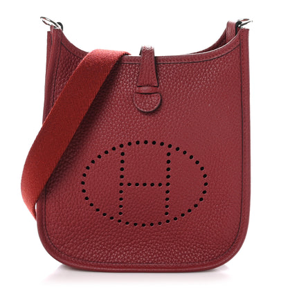 Hermes Taurillon Clemence Amazone Evelyne TPM Rouge H 1 of 11