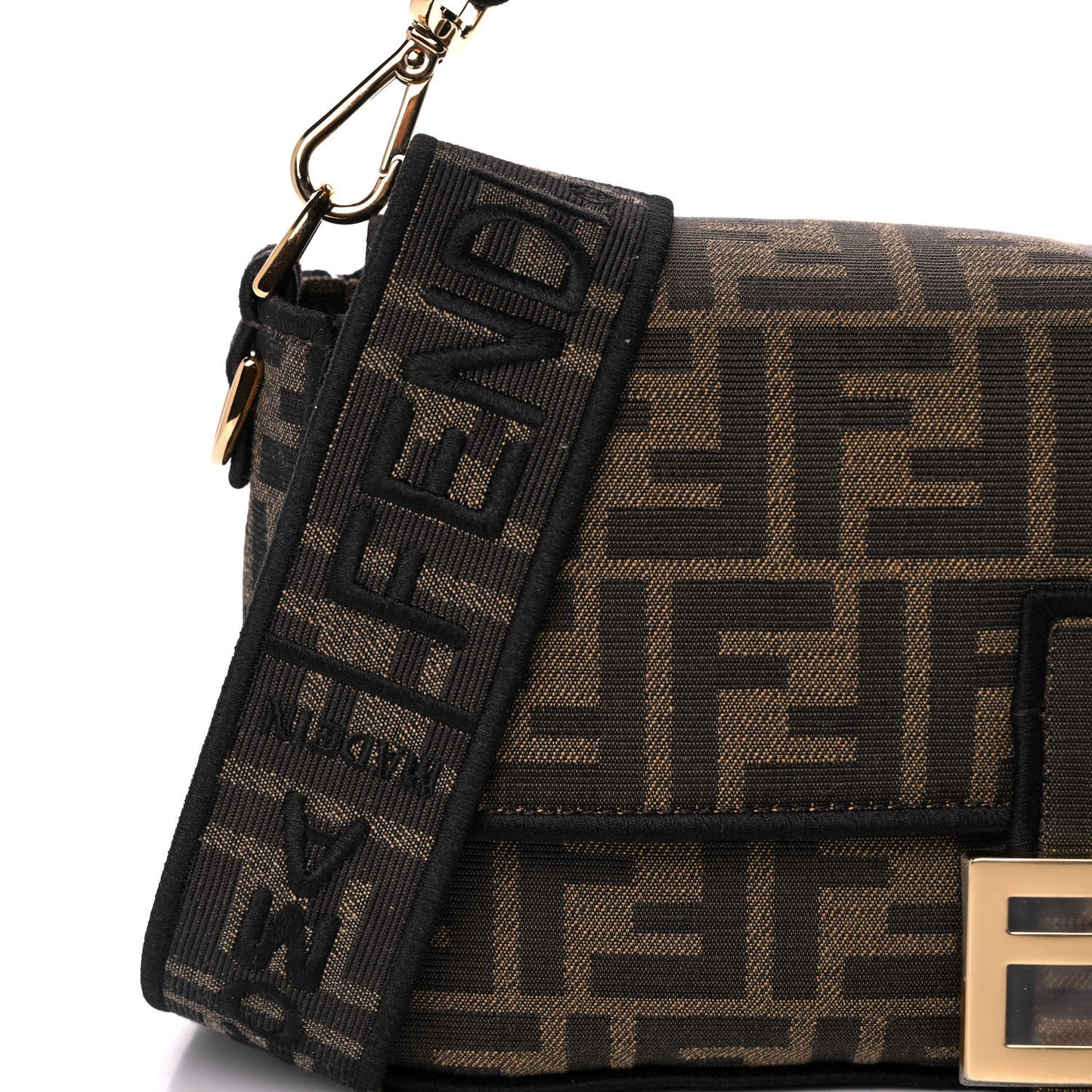 Fabric Jacquard FF 1974 Medium Baguette Tobacco Moro Black