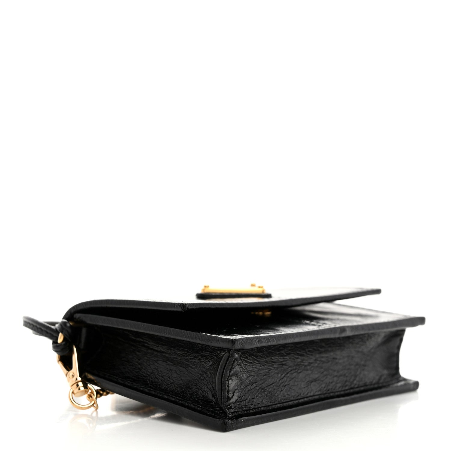 Prada Soft Lux Card Holder With Chain Black 4 of 9