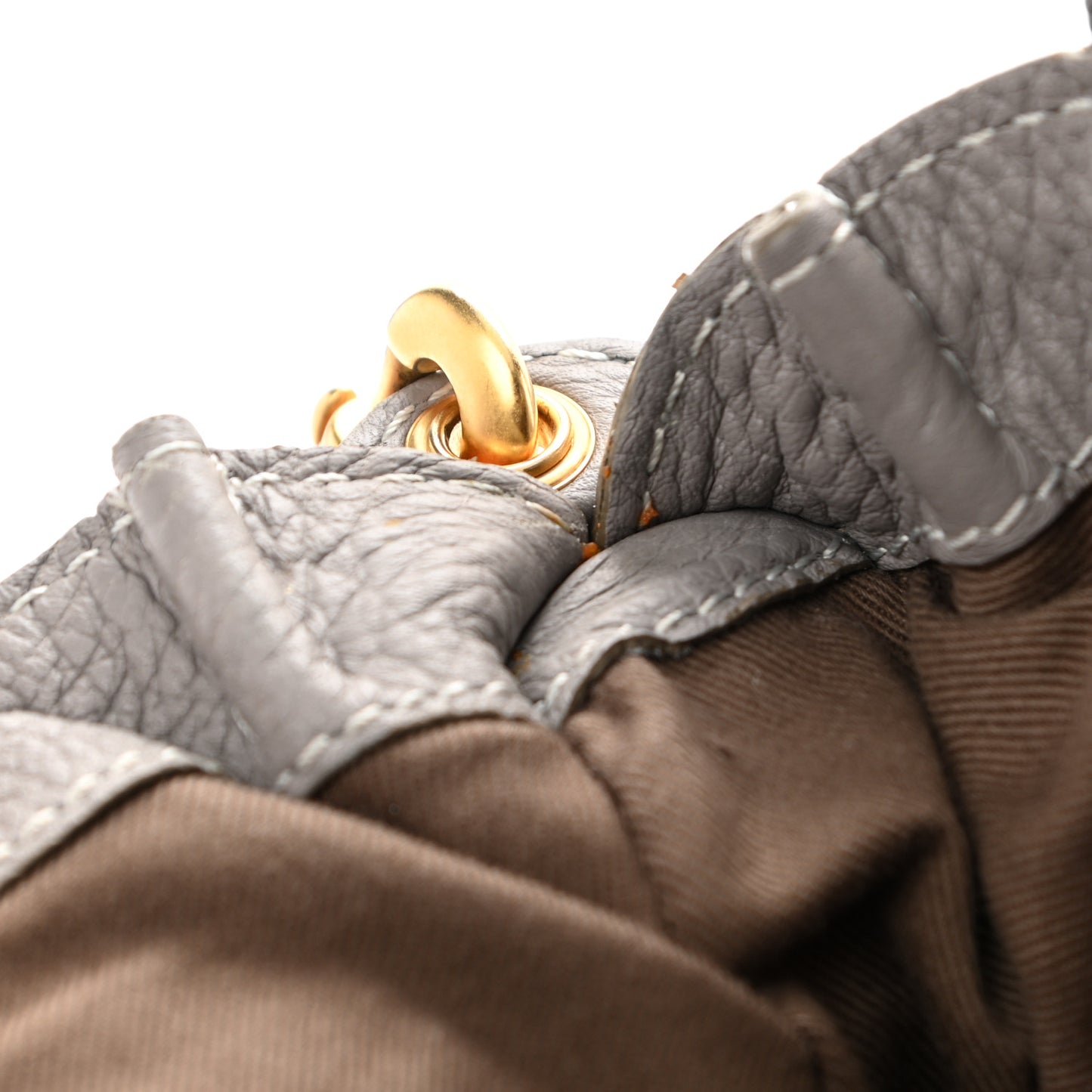 Calfskin Small Marcie Satchel Cashmere Grey