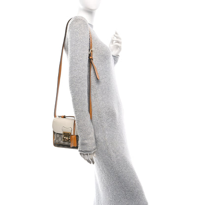 Gucci GG Supreme Monogram Calfskin Mini Padlock Flap Pocket Shoulder Bag Beige Mystic White Sun Oil 2 of 10