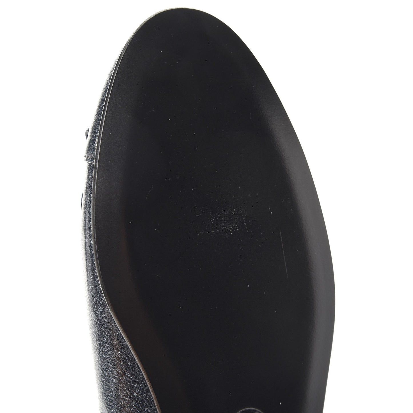 Metallic Calfskin Cap Toe Ballerina Flats 37.5 Silver