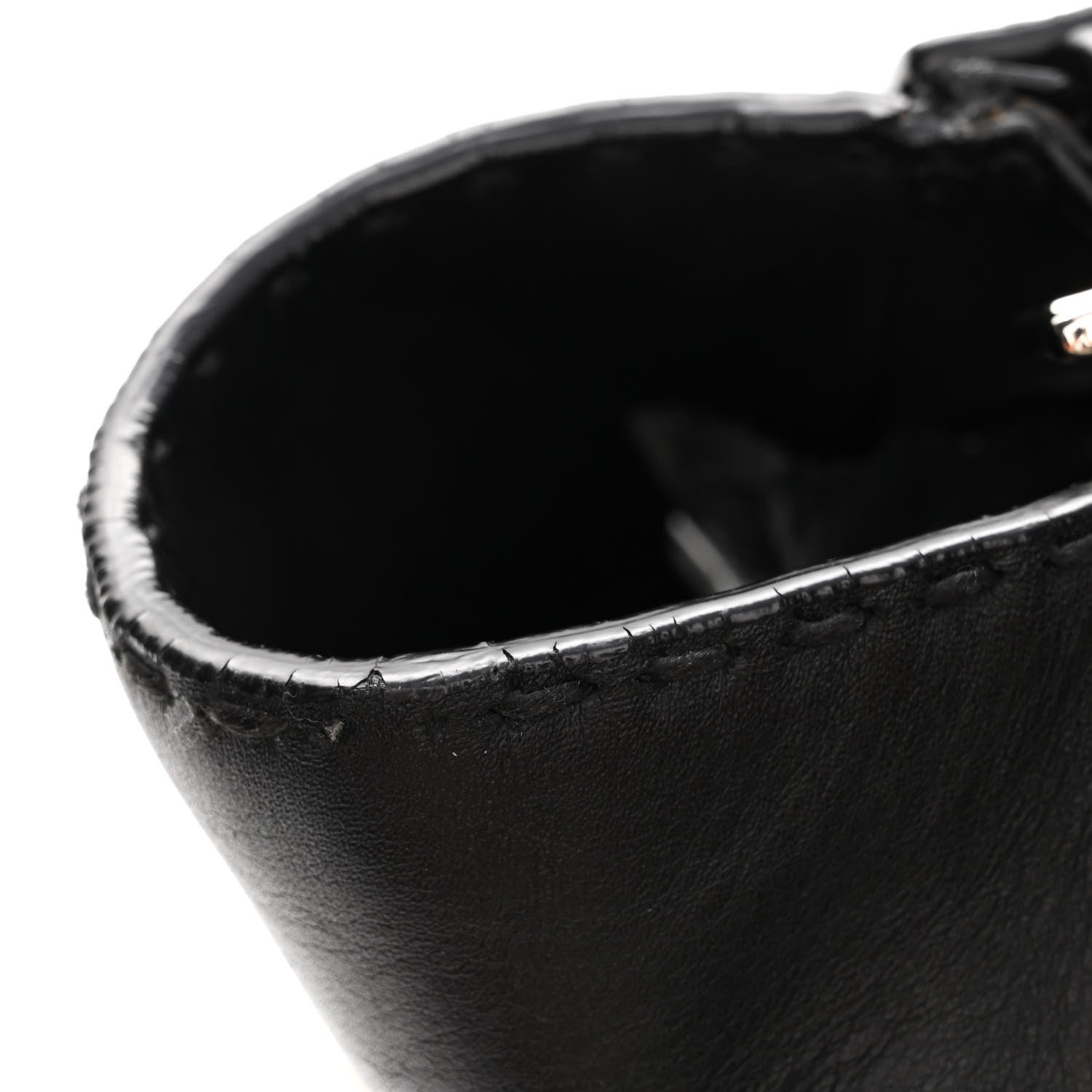 Prada City Calf Small Hand Stitched Galleria Double Zip Tote Black 9 of 11