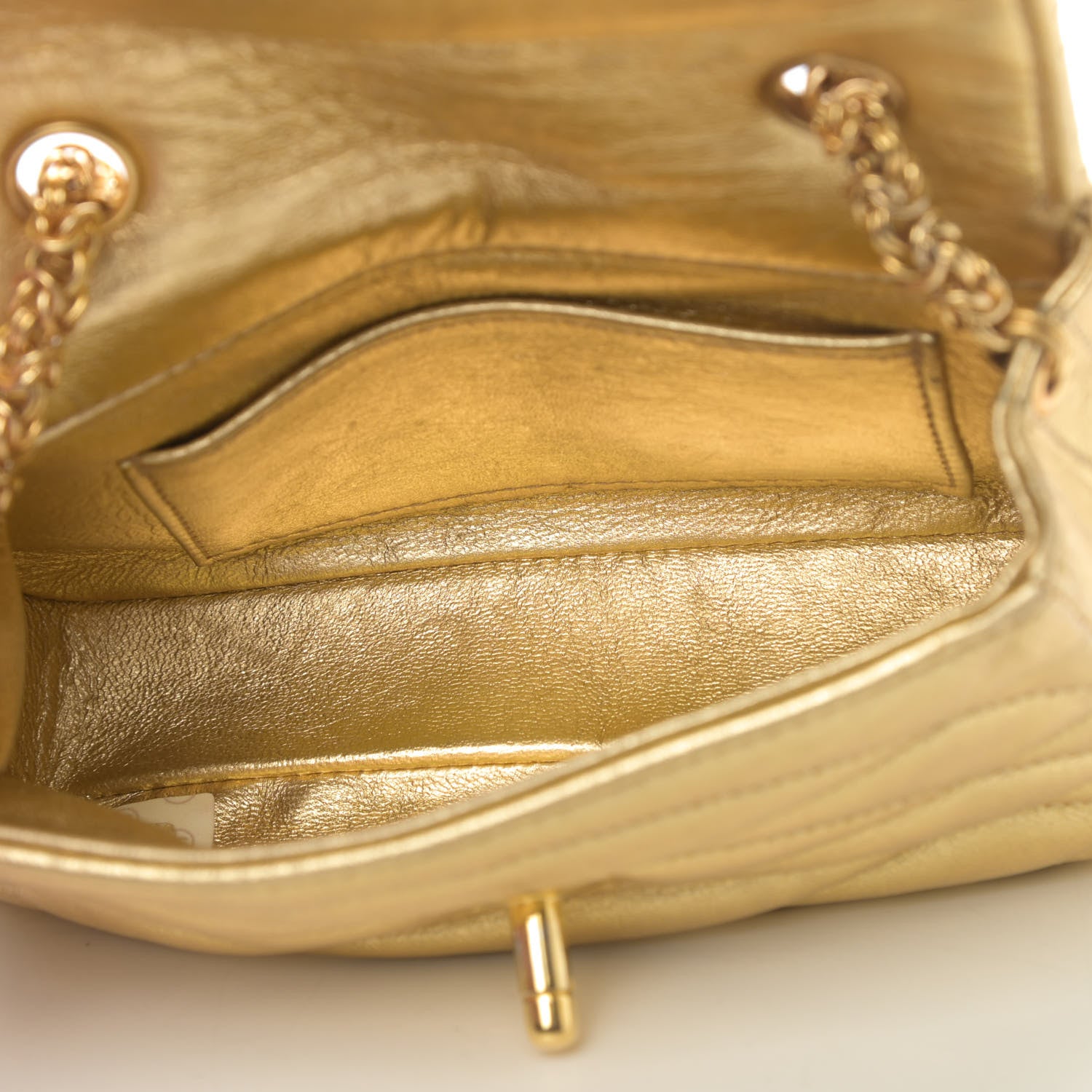 Chanel Metallic Lambskin Quilted Mini Flap Gold 4 of 4