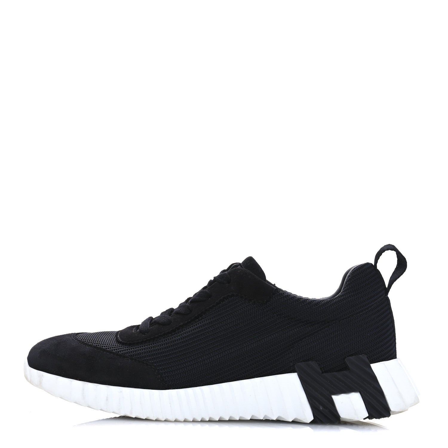 Hermes Goatskin Suede Goatskin Bouncing Sneakers 38 Black 1 of 9