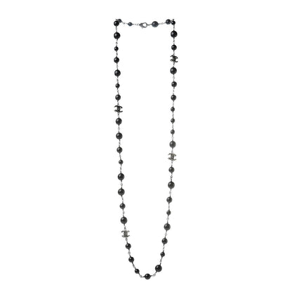 Chanel Beaded CC Long Necklace Black 3 of 4