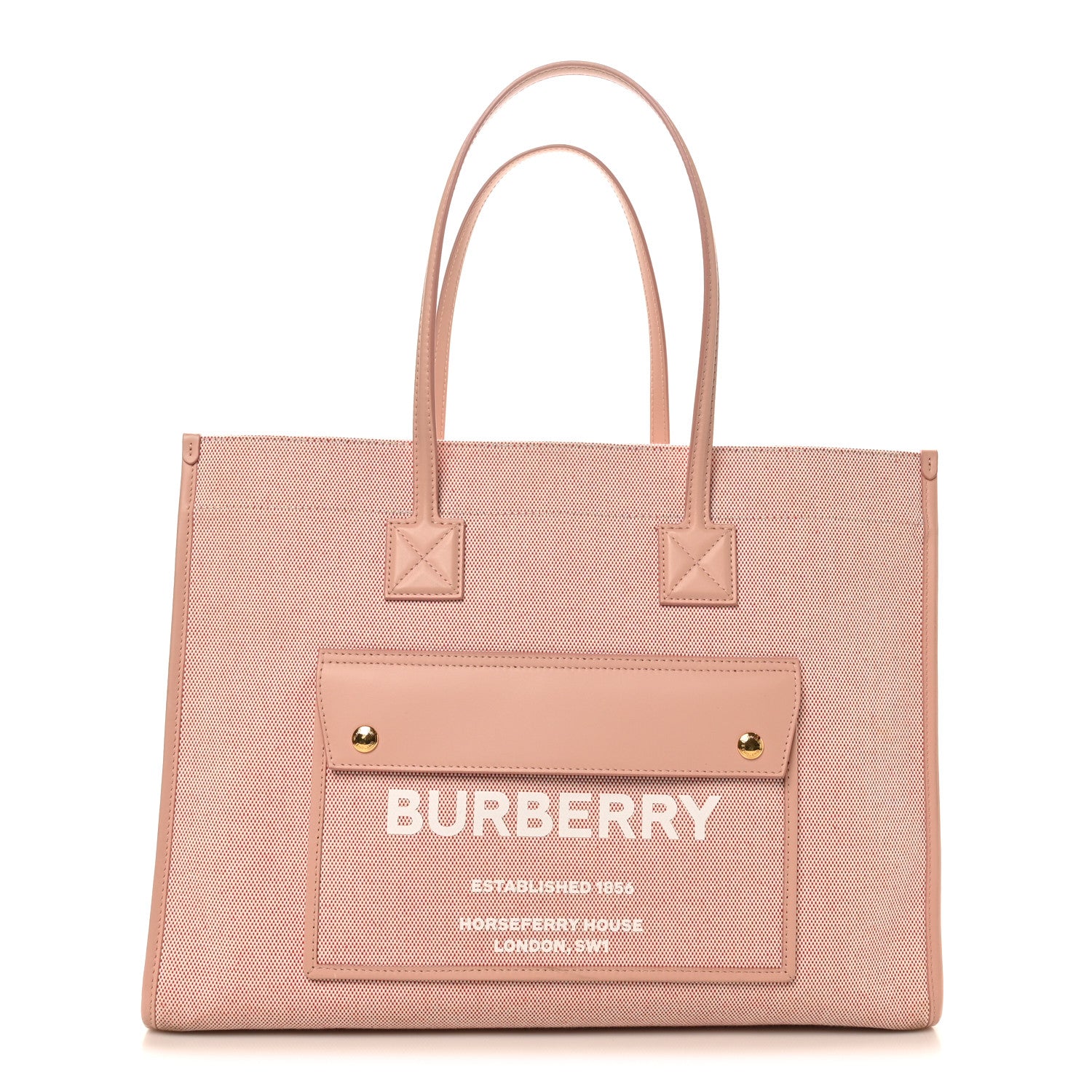Burberry Canvas Smooth Calfskin Medium Two Tone Freya Tote Dusty Pink 1 of 10