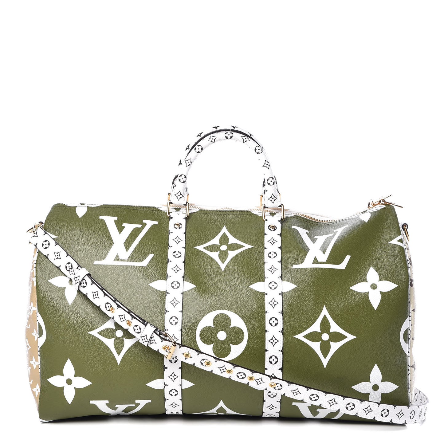 Monogram Giant Keepall Bandouliere 50 Kaki Beige