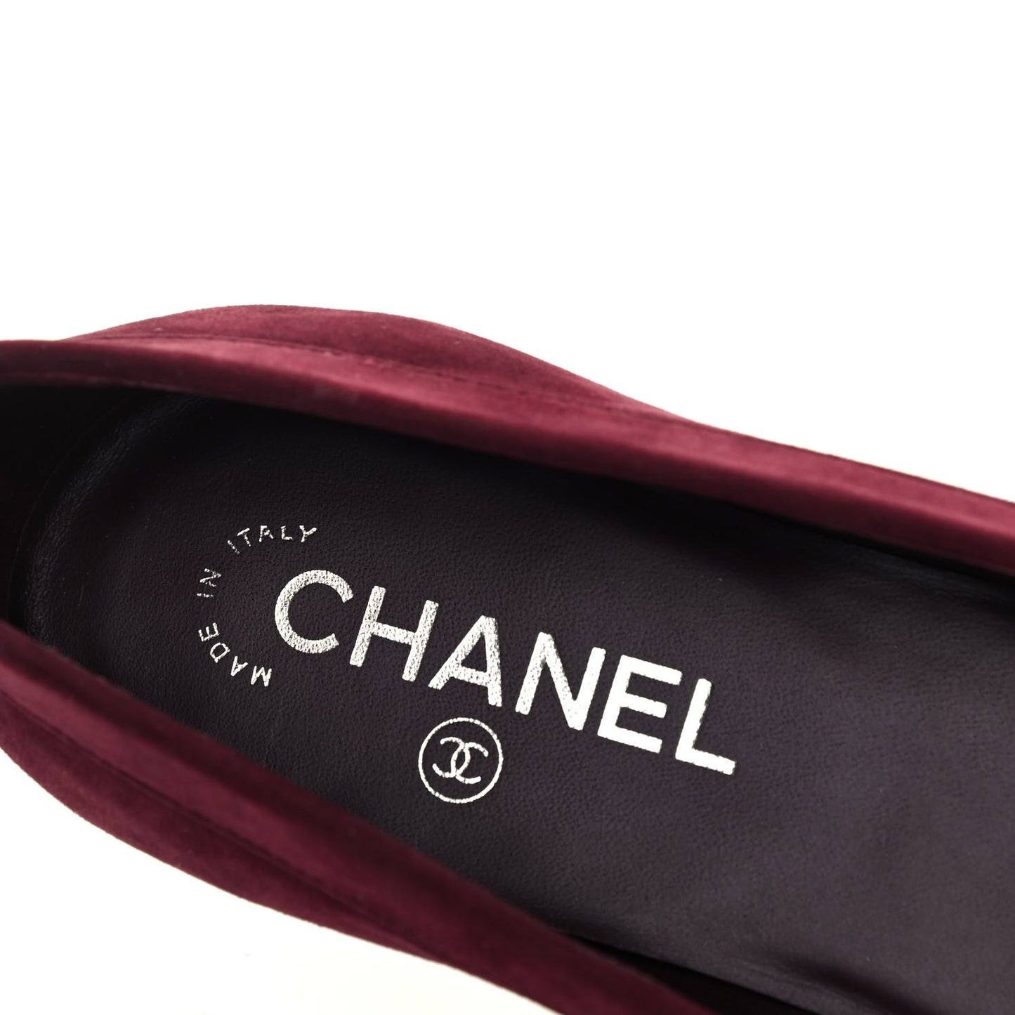 Kid Suede CC Flats 38.5 Burgundy