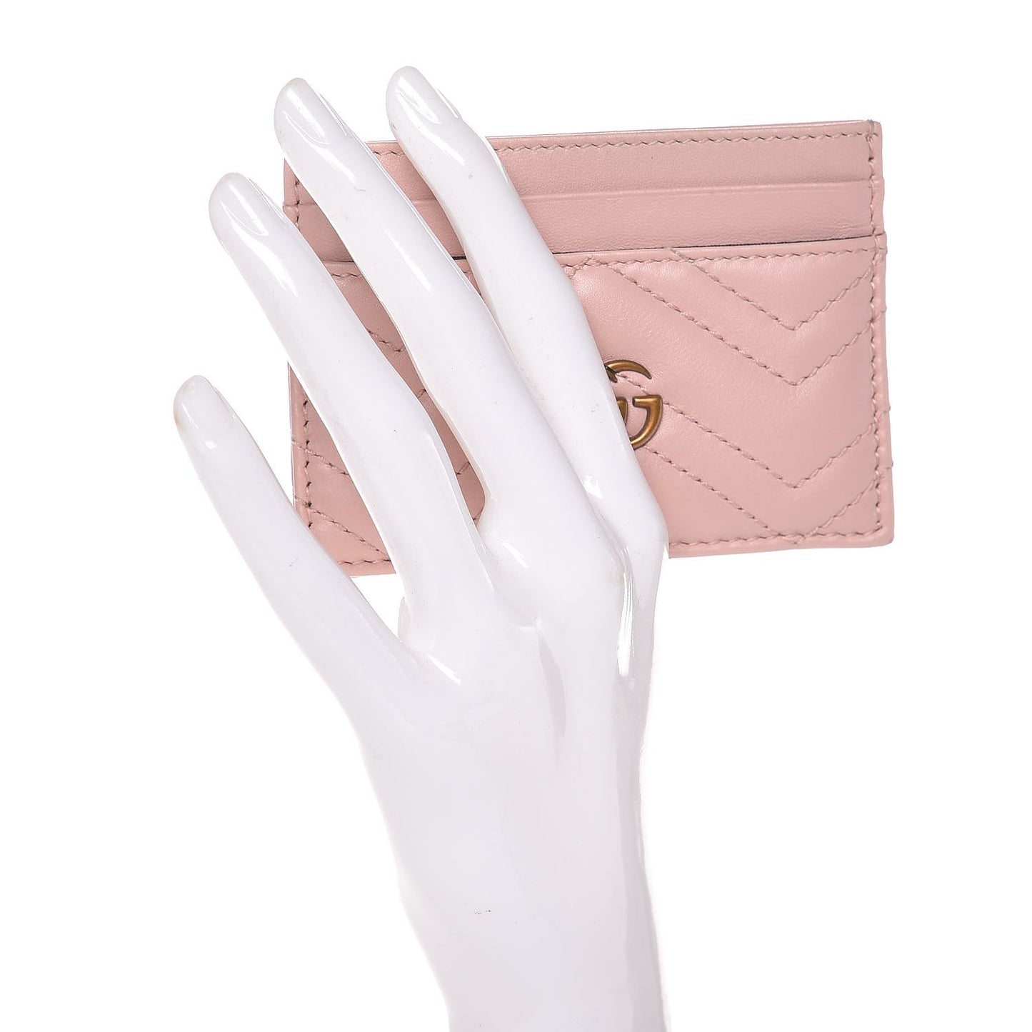 Calfskin Matelasse GG Marmont Card Holder Perfect Pink