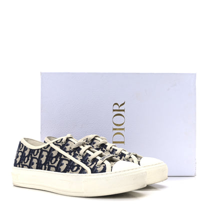 Christian Dior Canvas Oblique Walk 'N' Dior Low Top Sneakers 37 Deep Blue 9 of 9