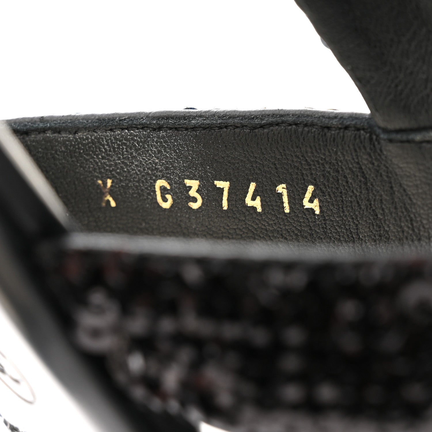 Chanel Lambskin Sequin Pearl CC Thong Sandals 38.5 Black 6 of 8