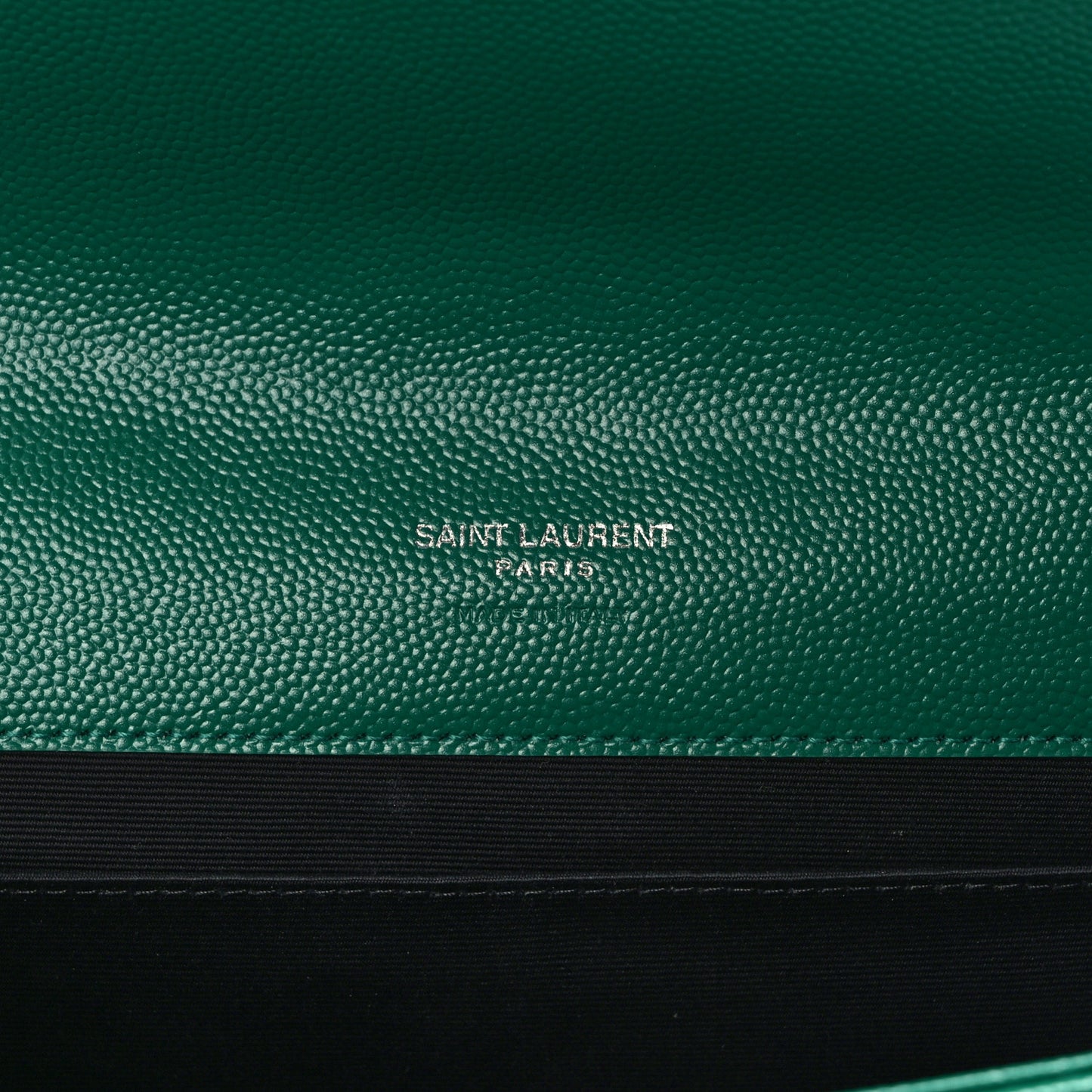 Grain De Poudre Textured Mixed Matelasse Triquilt Monogram Clutch Green Field