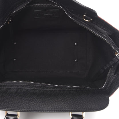Burberry Canvas Mega Check Grained Calfskin Medium Harcourt Satchel Black 6 of 12