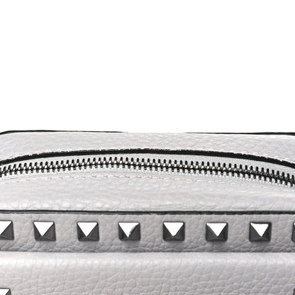 Valentino Garavani Grained Calfskin Small Rockstud Flap Pocket Camera Crossbody Bag Pastel Grey 10 of 10