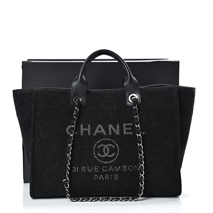 Chanel Lurex Boucle Medium Deauville Tote Black 11 of 11