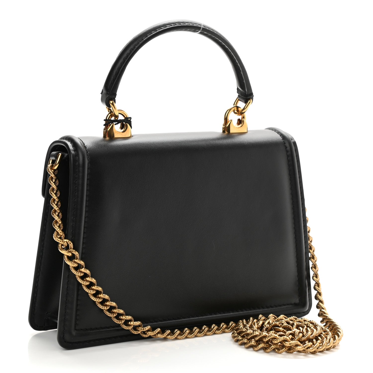 Dolce & Gabbana Smooth Calfskin Small Devotion Envelope Top Handle Bag Black 3 of 7