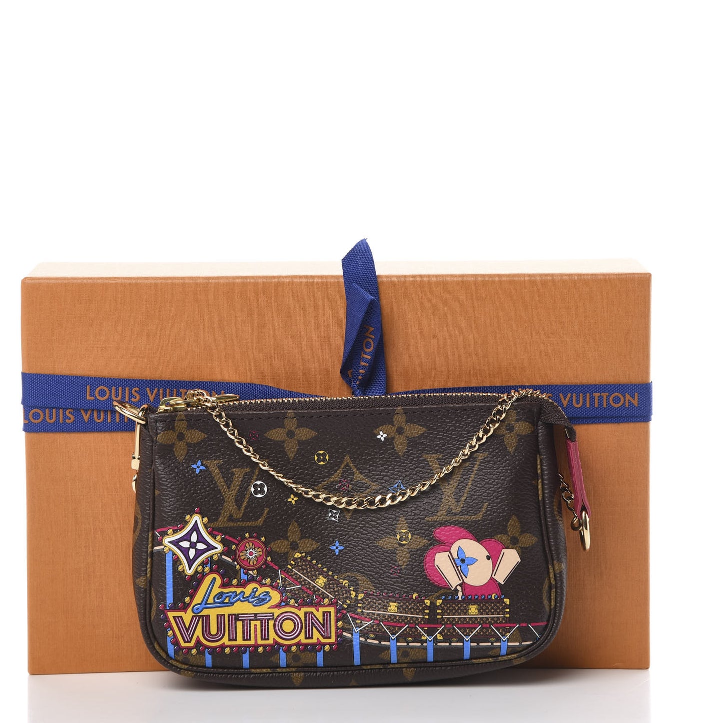 Monogram 2020 Christmas Animation Roller Coaster Mini Pochette Accessories Pivoine