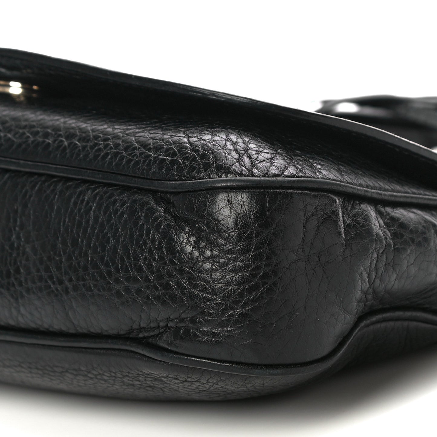 Pebbled Calfskin Medium Soho Flap Crossbody Black