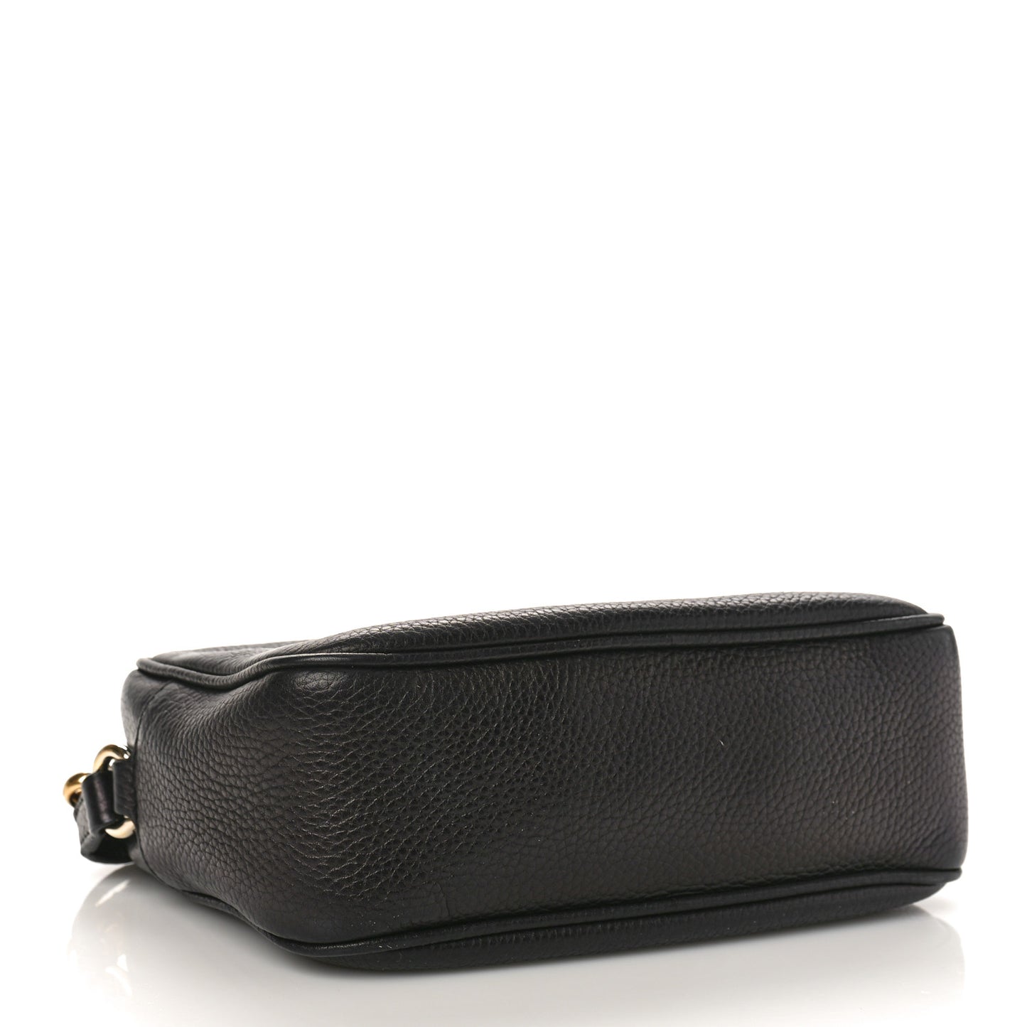 Pebbled Calfskin Small Soho Disco Bag Black