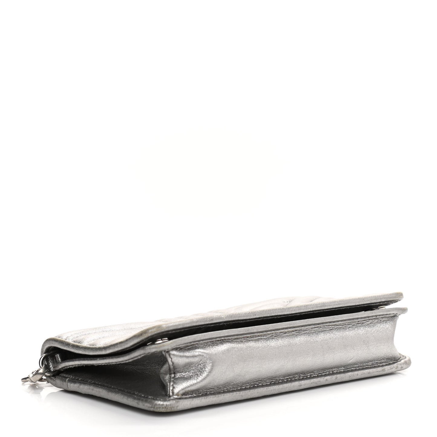 Metallic Nappa Impunture Diagramme Chain Wallet Cromo