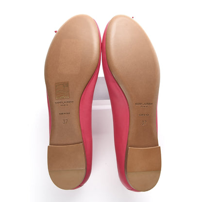 Saint Laurent Calfskin Dance Ballet Flats 37 Raspberry 5 of 8