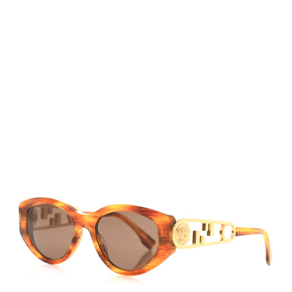 Fendi X VERSACE Fendace Oval Havana Sunglasses FE 40054I Gold 1 of 6