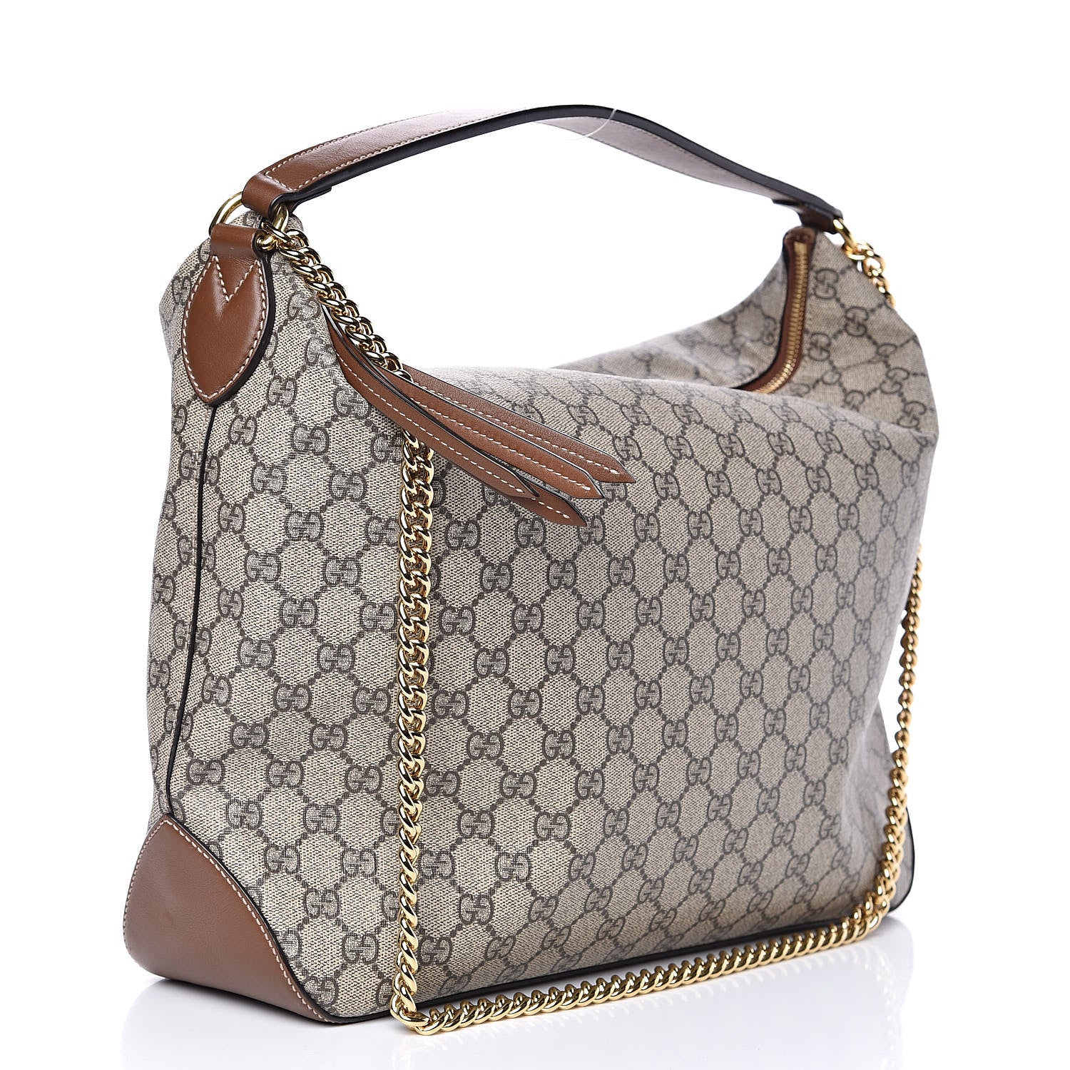 Gucci GG Supreme Monogram Large Linea A Hobo Light Brown 3 of 11