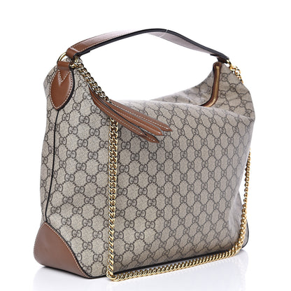 Gucci GG Supreme Monogram Large Linea A Hobo Light Brown 3 of 11