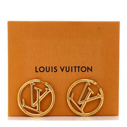 Louis Vuitton Metal Louise Hoop Earrings Gold 5 of 5