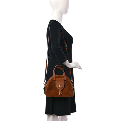 Jimmy Choo Suede Small Varenne Bowling Bag Tan 2 of 10