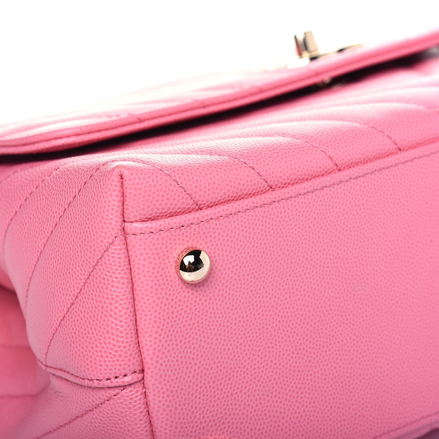 Chanel Caviar Chevron Quilted Small Coco Handle Flap Pink 11 of 15