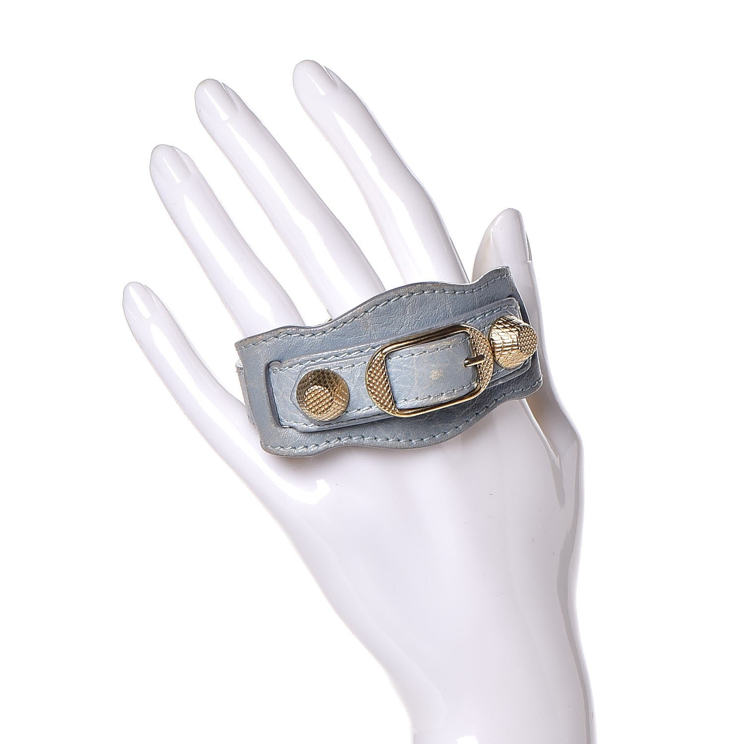 Balenciaga Agneau Arena Giant 12 Gold Hardware Bracelet Bleu Acier 2 of 6