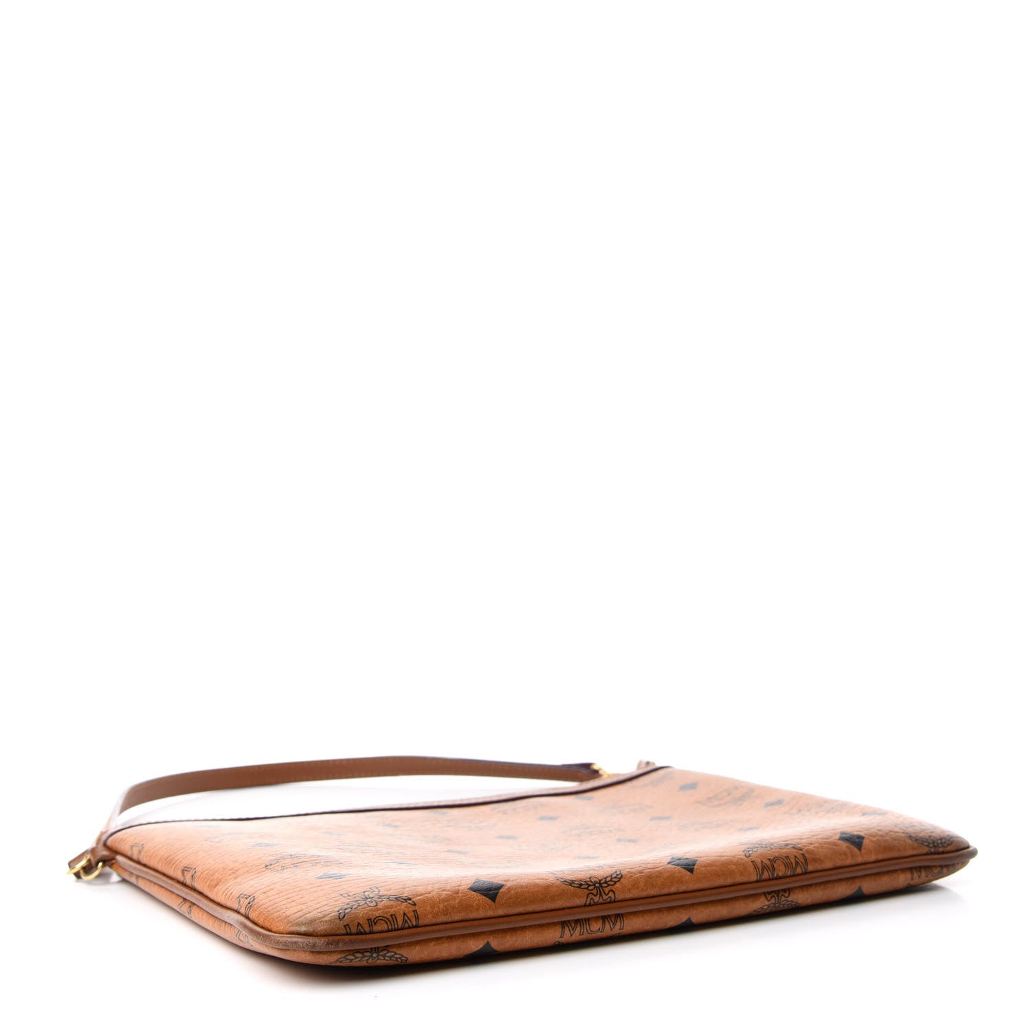 MCM Visetos Liz Shopper Tote Pouch Cognac 4 of 6
