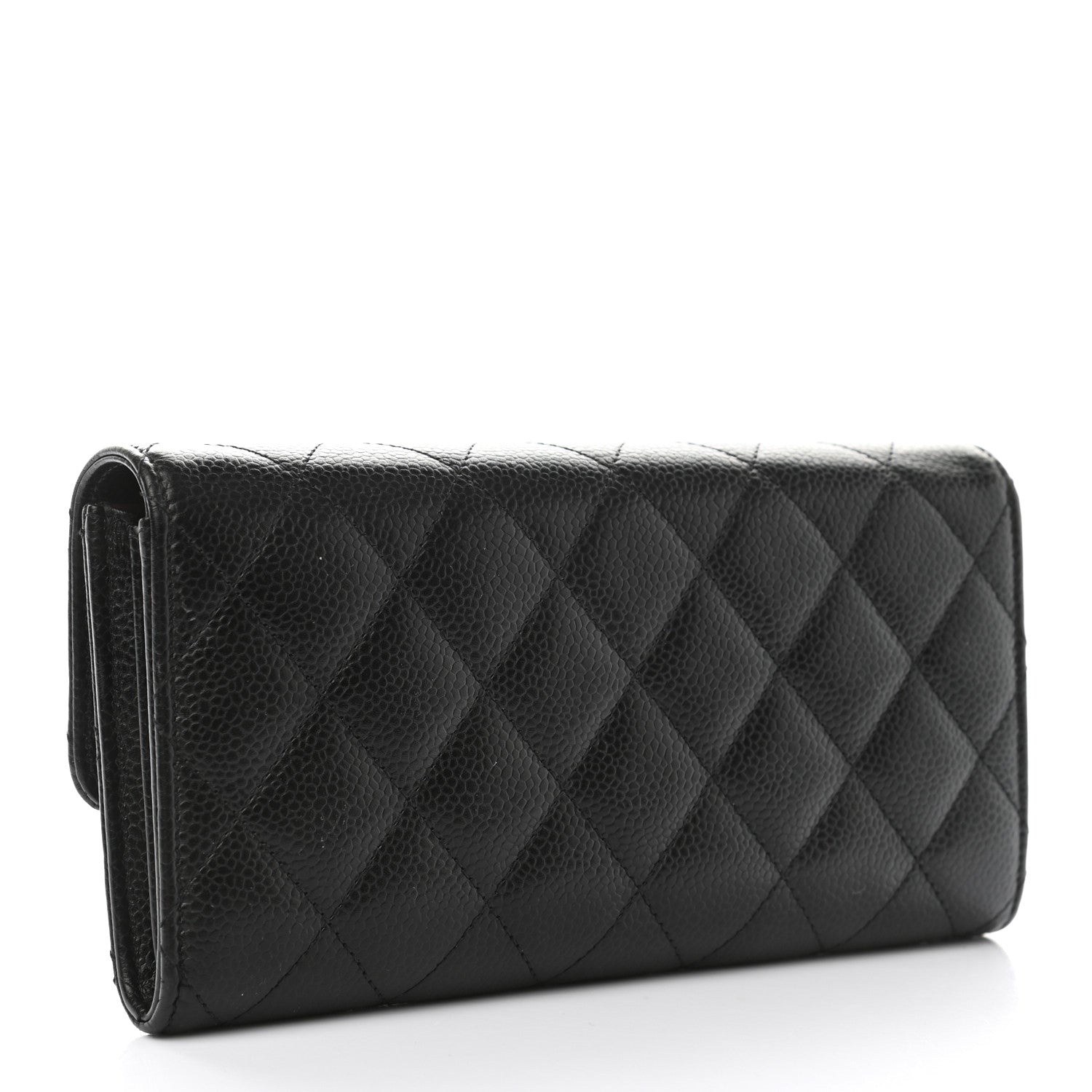 Chanel Caviar Quilted Large Gusset Flap Wallet Black 3 of 9