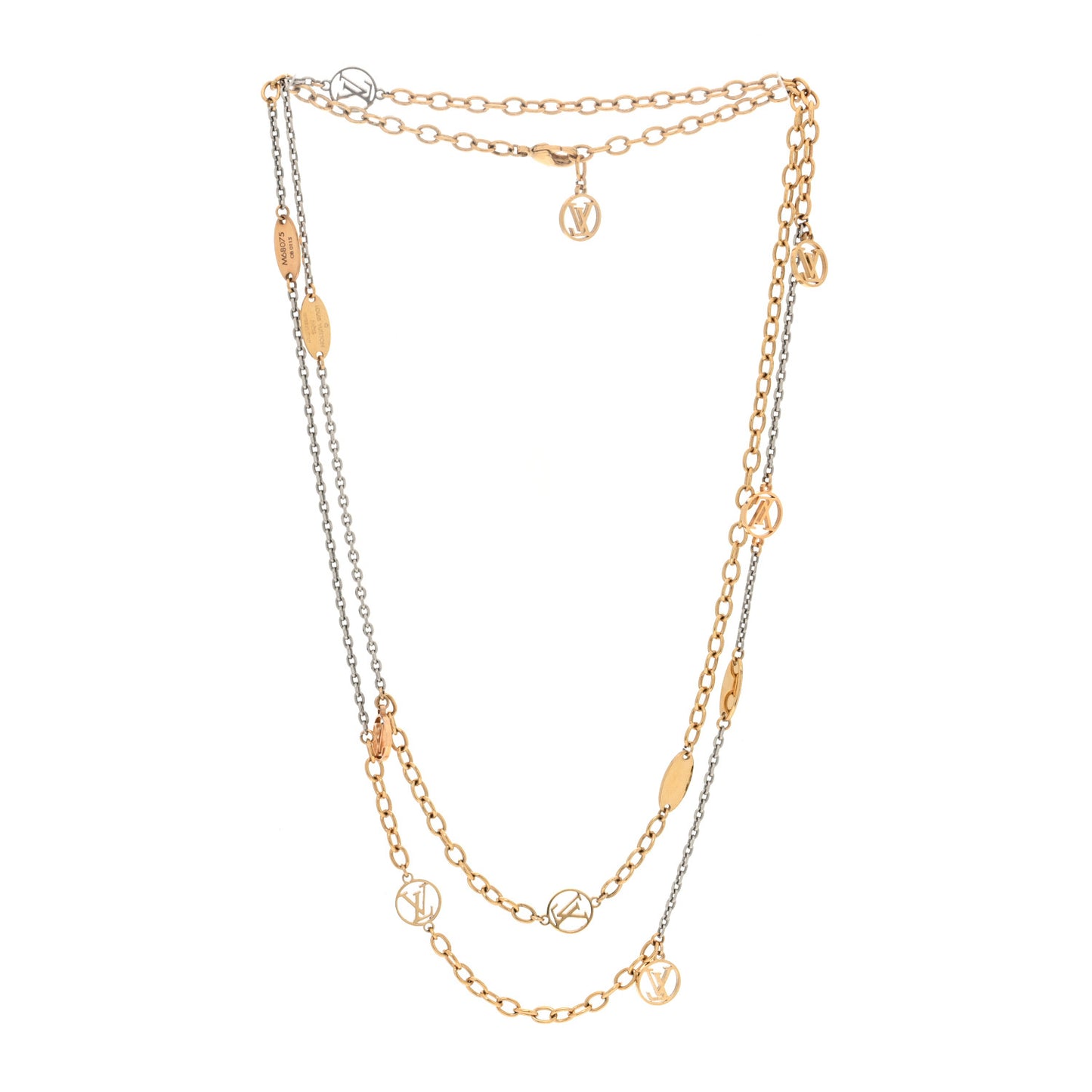 Logomania Sautoir Necklace Silver Gold