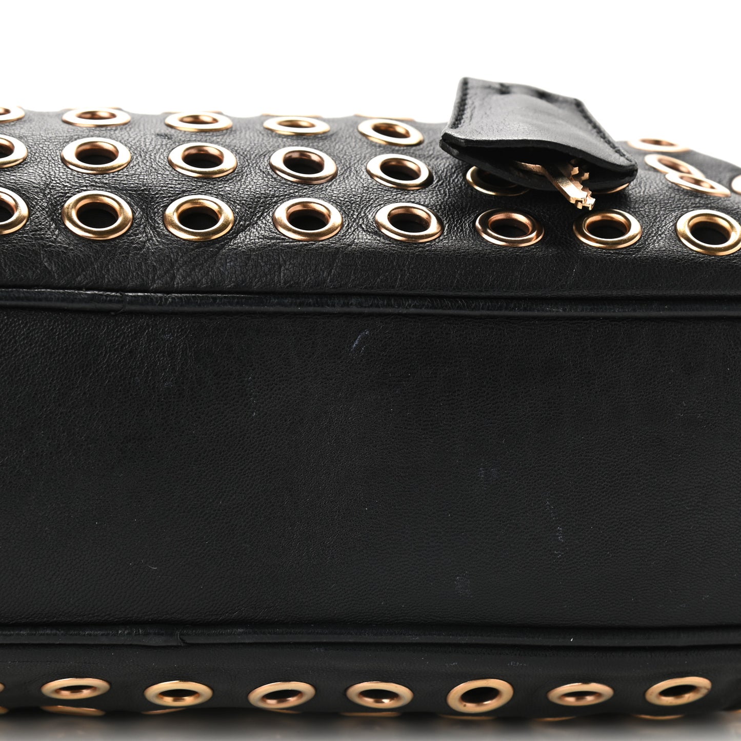 Nappa Metal Grommet Bauletto Black