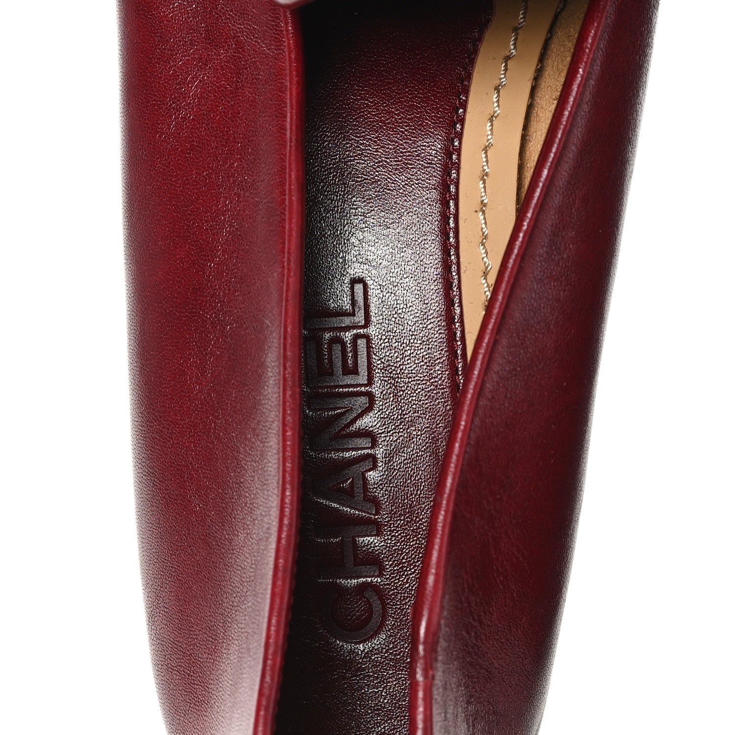 Chanel Shiny Calfskin CC Mocassin Loafers 40 Red 8 of 9