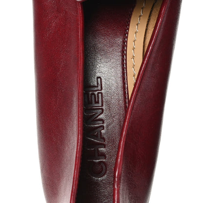 Chanel Shiny Calfskin CC Mocassin Loafers 40 Red 8 of 9