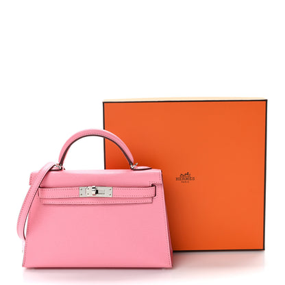 Hermes Chevre Mysore Verso Mini Kelly Sellier 20 Rose Confetti Sanguine 13 of 13