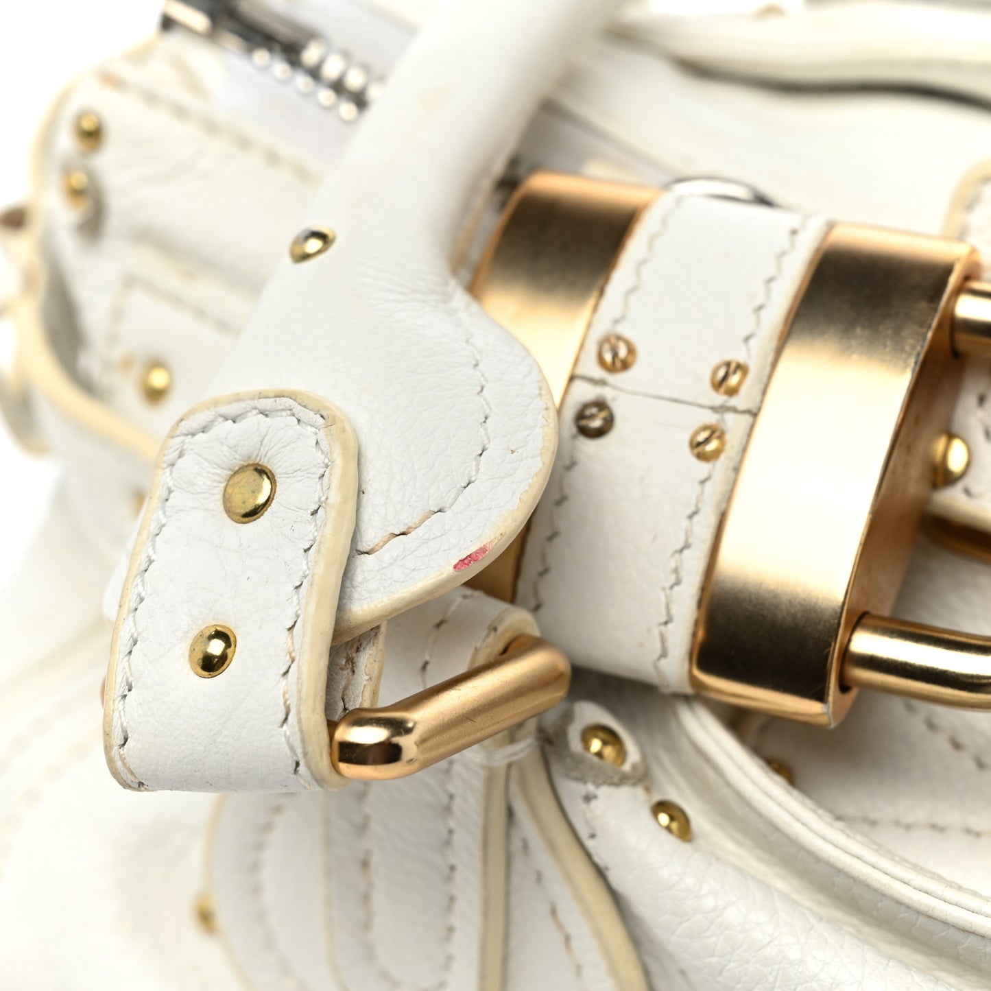 Calfskin Small Paddington Satchel White