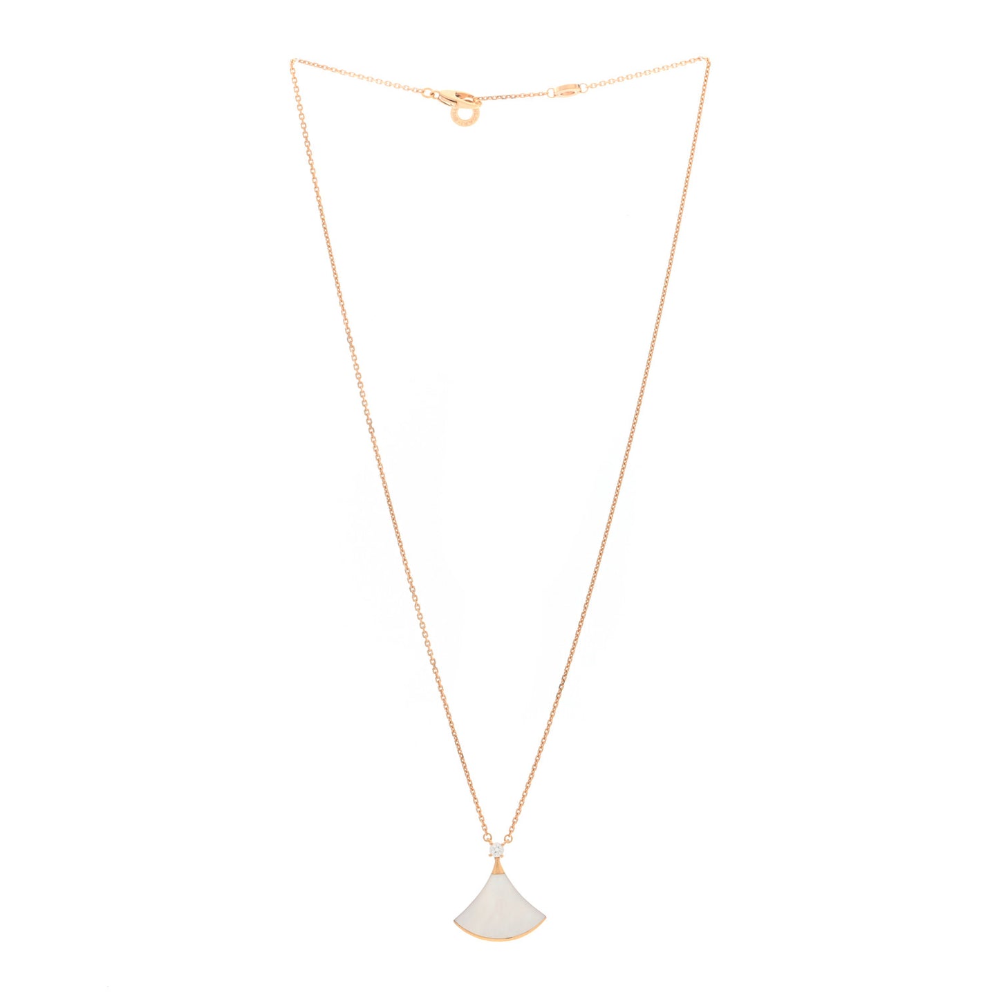18K Rose Gold Diamond Mother of Pearl Divas' Dream Pendant Necklace