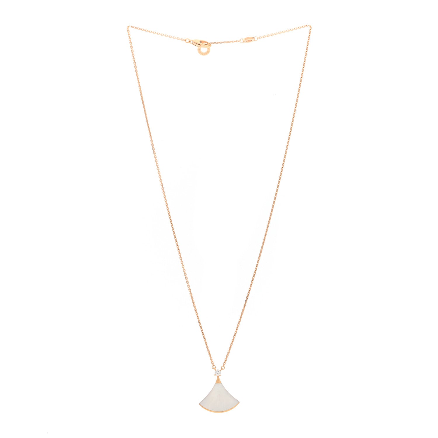 Bulgari 18K Rose Gold Diamond Mother of Pearl Divas' Dream Pendant Necklace 3 of 4