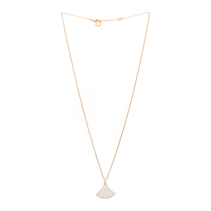 Bulgari 18K Rose Gold Diamond Mother of Pearl Divas' Dream Pendant Necklace 3 of 4