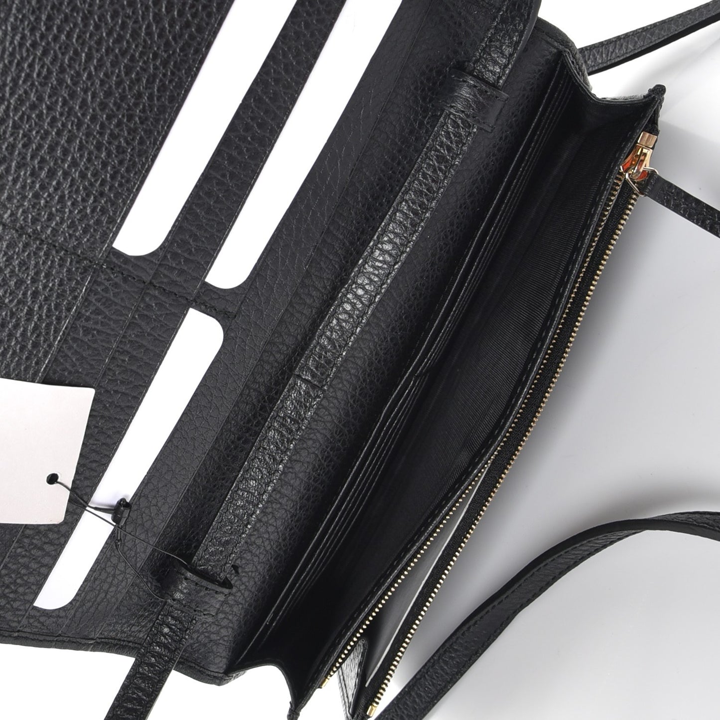 Dollar Calfskin Mini Swing Wallet Bag Black